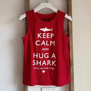 Brothers Keep Calm & Hug A Shark Graphic Tank boys sz: 6/7